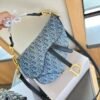 Saddle Bag with Strap Blue Denim Dior Oblique Jacquard