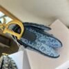 Saddle Bag with Strap Blue Denim Dior Oblique Jacquard