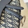 Saddle Bag with Strap Blue Dior Oblique Jacquard and Smooth Calfskin