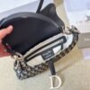 Saddle Bag with Strap Blue Dior Oblique Jacquard and Smooth Calfskin