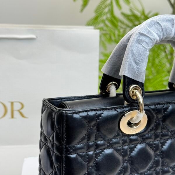 Medium Lady D-Joy Bag Black Cannage Lambskin