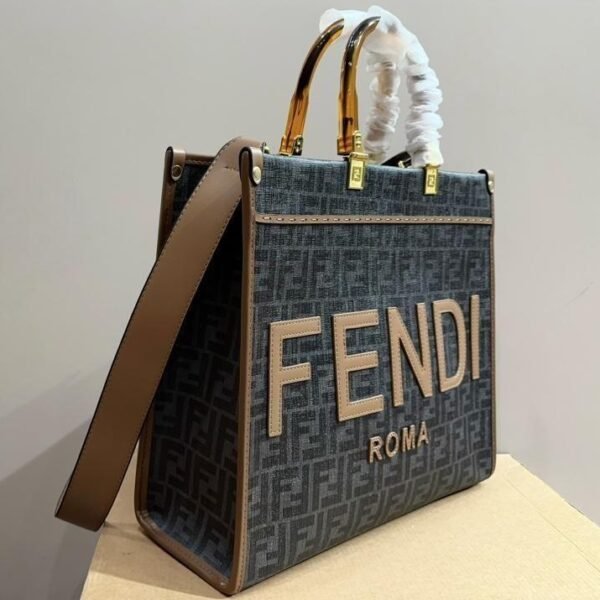 Fendi Sunshine Medium,Brown FF jacquard fabric shopper