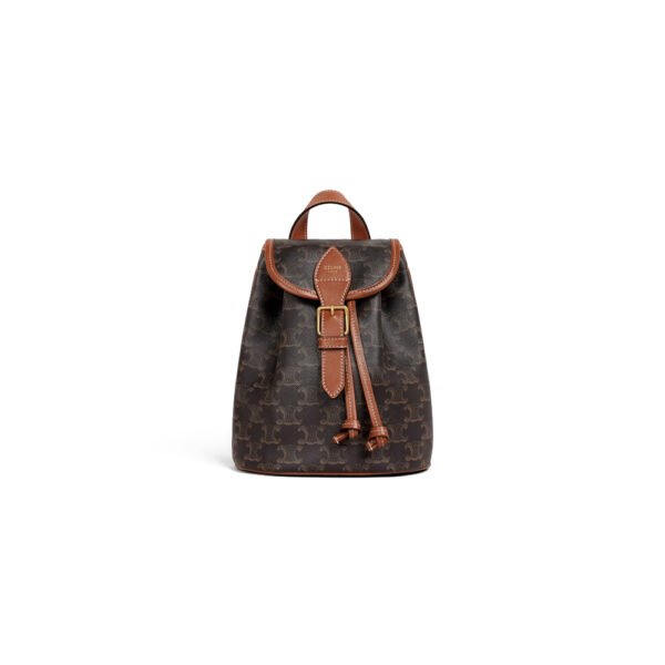 MINI BACKPACK FOLCO in Triomphe Canvas and calfskin