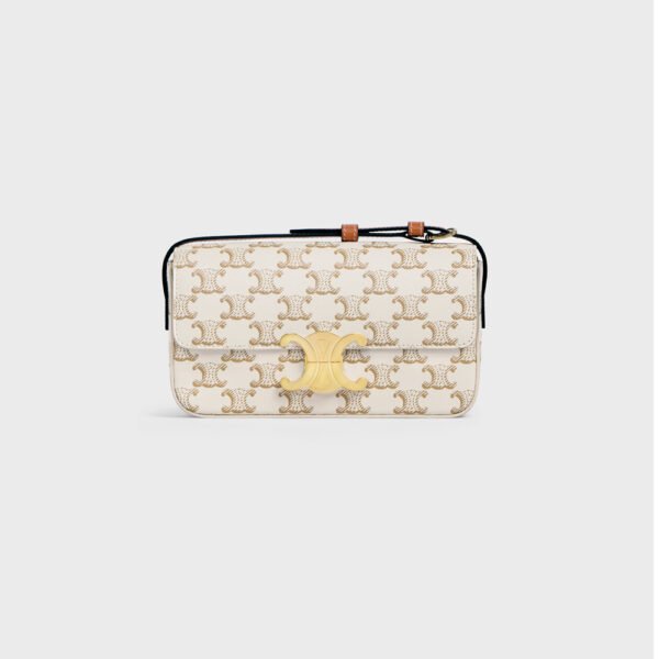 SHOULDER BAG CLAUDE in Triomphe canvas and calfskin