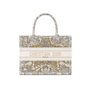 Latte Embroidery with Gold-Tone Dior Around the World Motif