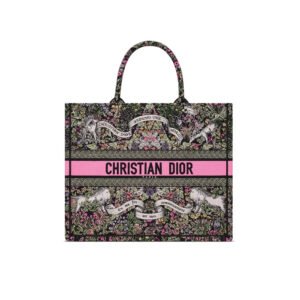 Black Embroidery with Multicolor Dior Around the World Motif