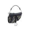 Saddle Bag with Strap Blue Dior Oblique Jacquard and Smooth Calfskin