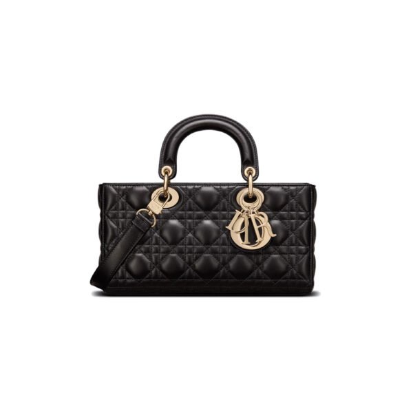 Medium Lady D-Joy Bag Black Cannage Lambskin