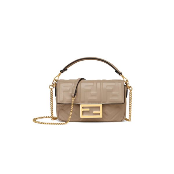Baguette Mini,Dove gray nappa leather bag