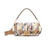 Baguette,Multicolor canvas bag with FF embroidery