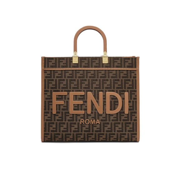 Fendi Sunshine Medium,Brown FF jacquard fabric shopper