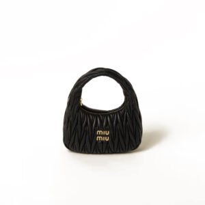 Wander matelassé nappa leather hobo bag